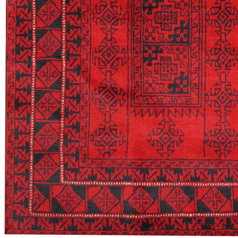Tapis rouge noué à la main Hartstein