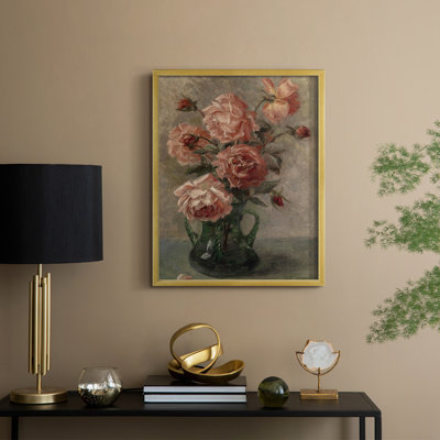 Reproduction florale vintage avec encadrement CECXLIX - bois massif
