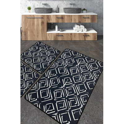 Ensemble de tapis de bain luxueux (3 pièces), en polyester doux, 23,6 po x 39,4 po (1 pièce) et 19,7 po x 23,6 po (2 pièces) | Antibactérien, antidérapant, 20,5 oz / pied carré | Lavable à la machine et durable, parfait pour les salles de bain élégantes