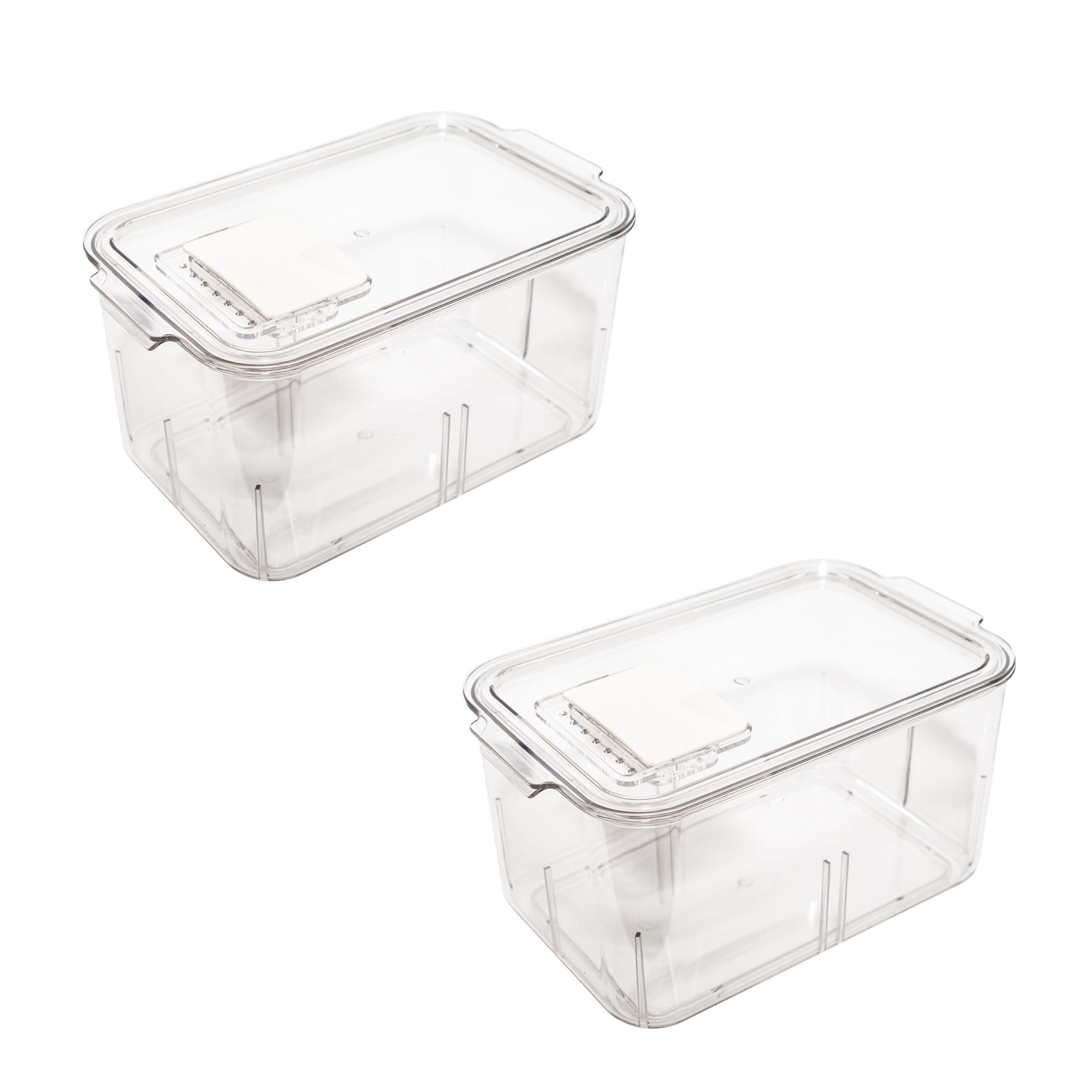 Lexi Home Veggie Acrylic Food Storage Container Organizer with Vented Lids 3-Pack