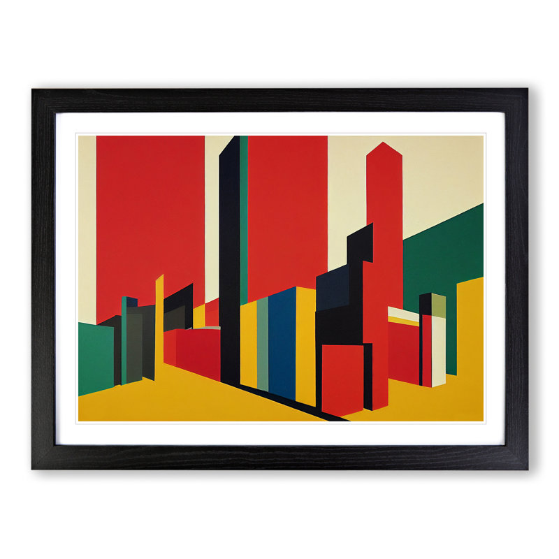 Futuristic Skyscrapers - Single Picture Frame Print, Black, 46cm H x 64cm W x 2cm D