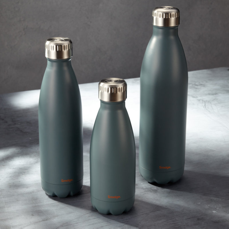 Bouteille d’eau en acier inoxydable à double paroi, Verre à vin, Gris orage