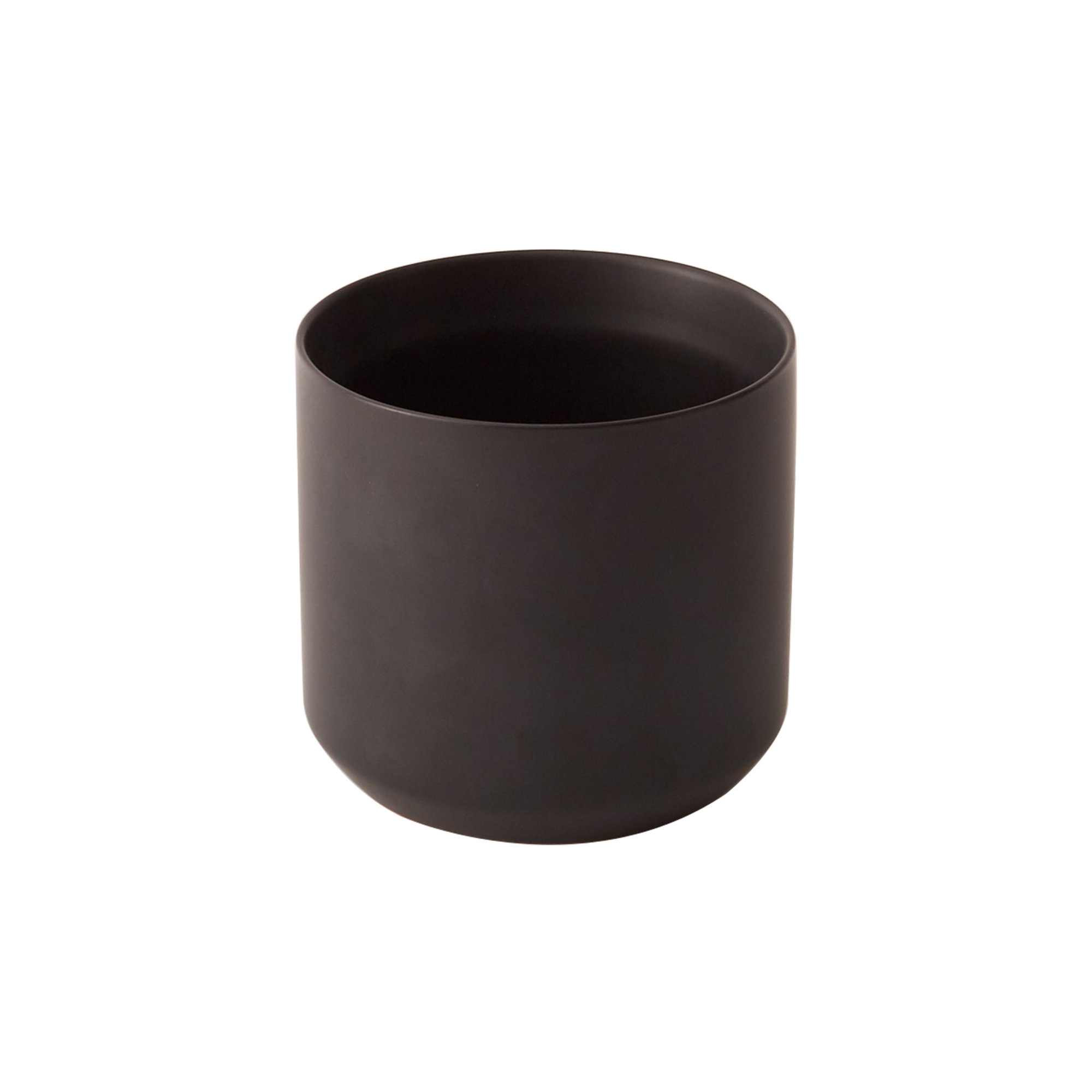 Parsons Handmade Ceramic Pot Planter, Black, 6.75" H x 7" W x 7" D