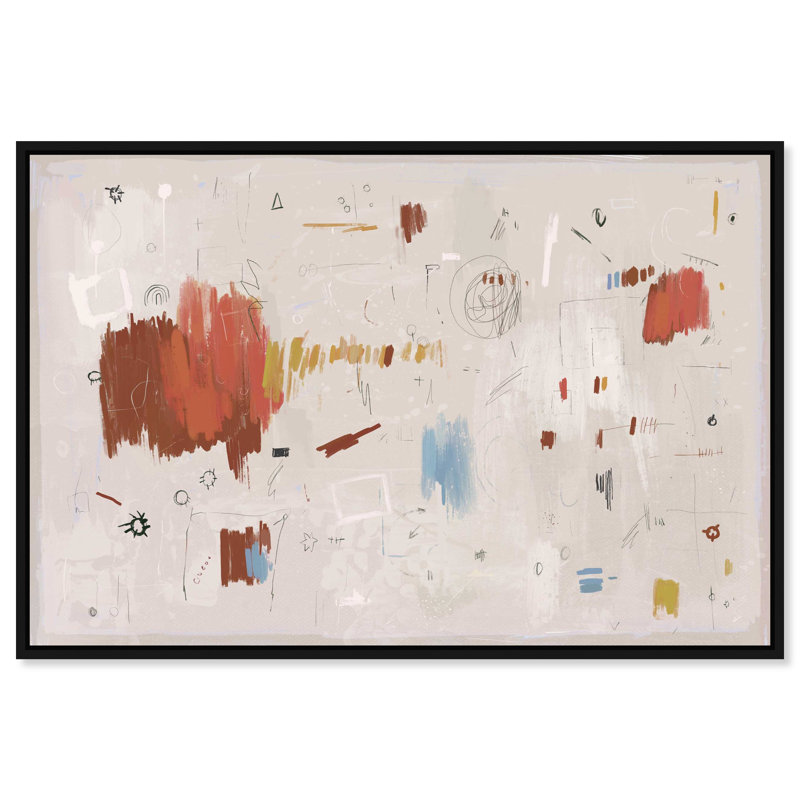 Expression Wall Canvas Abstract Print by Oliver Gal, Black Frame, 15 x 10, 37"H x 55"W, Black Frame