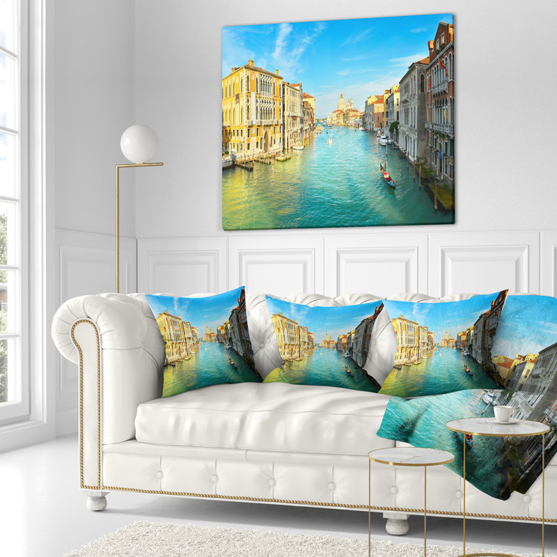 Coussin italien venice cityscape vibrant, 16 po x 1 po, Coussin décoratif