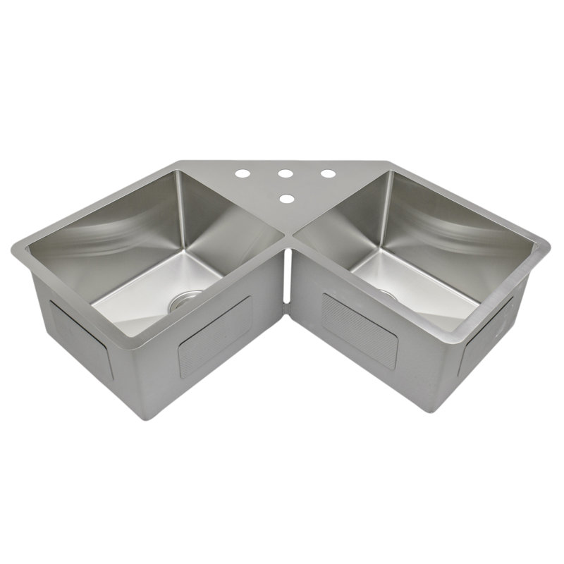 32.44'' L Undermount Double Bowl Stainless Steel Kitchen Sink