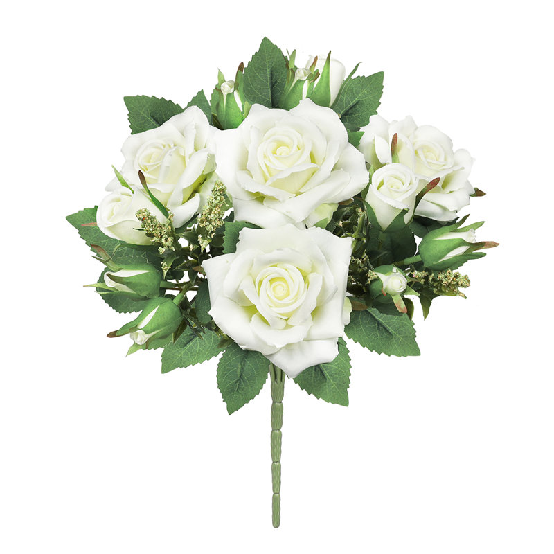 Bouquet de petites fleurs artificielles, Blanc, crème