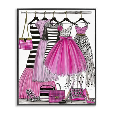 Chic et chic robes de tulle rose, estampe numérique, design par Jess Stempel