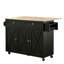 Îlot de cuisine l 50 po avec comptoir rabattable, armoire de rangement roulante noire avec roues verrouillables-627955119
