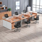 Sydonia Rectangle 6 Person Partition Desk with Cable Management