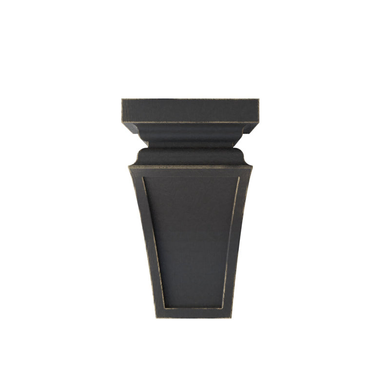 Corbel décoration rétro en bois Nevio, H 10 po x l 5 po x P 5,75 po, Noir