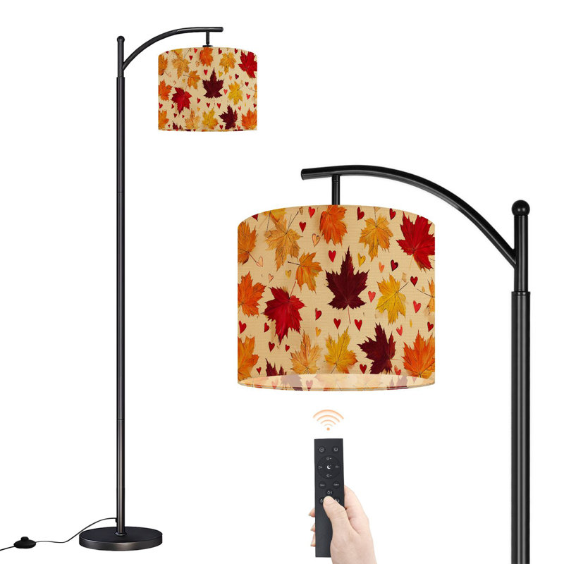 Lampe sur pied à arc avec abat-jour réglable Falling Autumn Leaves