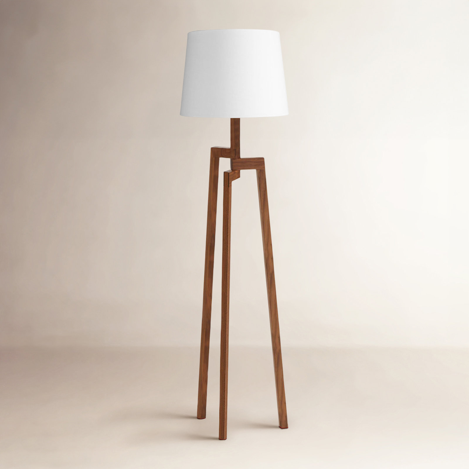 Stilt 65.5'' Floor Lamp, Walnut, White