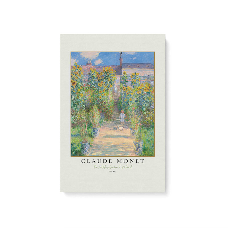 Le jardin de l'artiste par Monet, Toile tendue, H 36 po x l 24 po