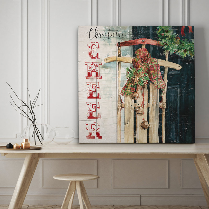 « christmas bravo du chariot », impression sur toile, H 16 po x l 16 po x P 1,5 po, Toile tendue