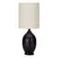 Lampe de table - H 17 po, matériau céramique noire