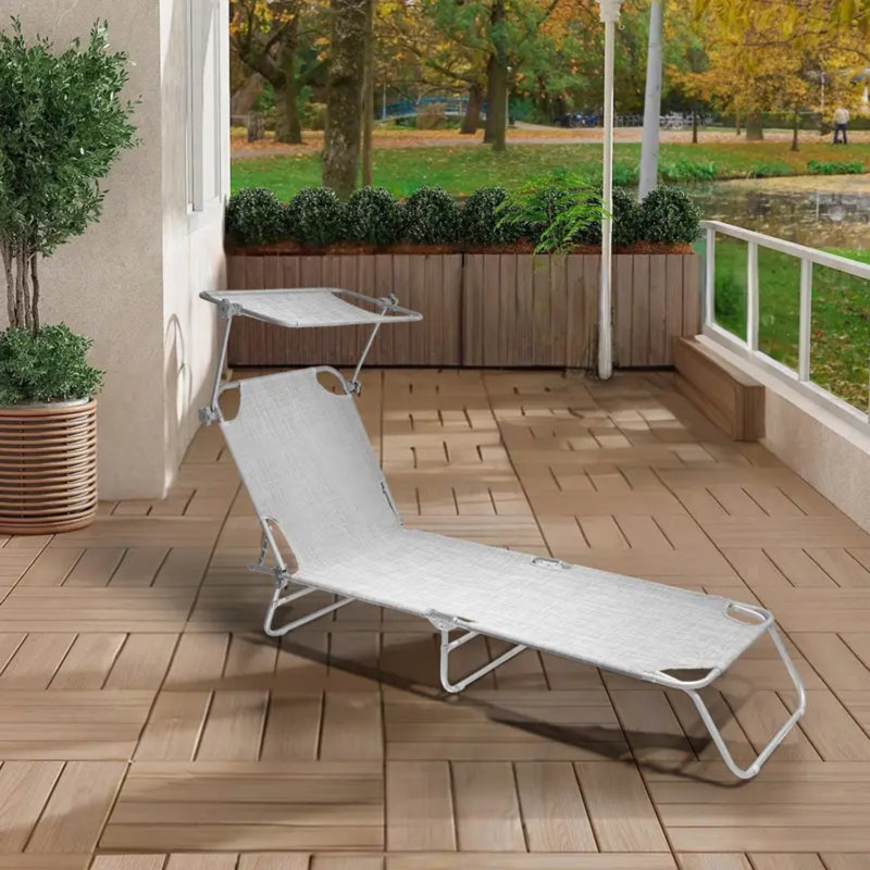 Outdoor Lounge Chair, Light Grey