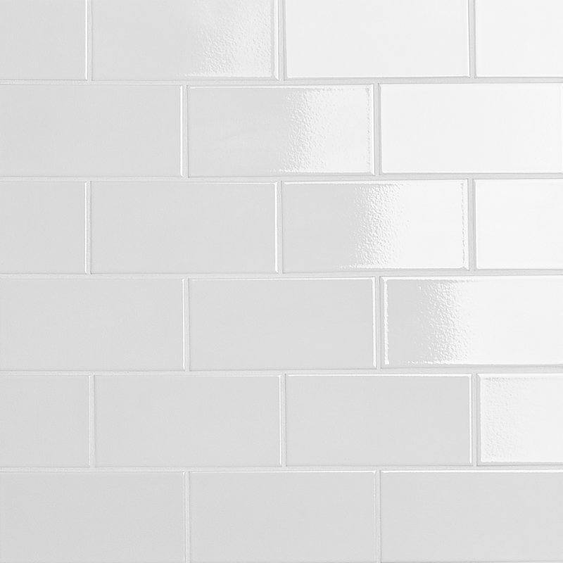 Gondola 3.93 in. x 7.87 in. Crackled Polished Ceramic Wall Tile (10.76 Sq. Ft./Case), Cotton White