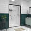 76" High Double Sliding Shower Door With Handle For Towel Hanging, Black Aluminum Frame, Easy Installation Steps Guide