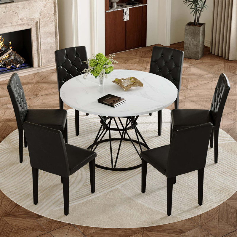 Modern Industrial Dining Set with Ergonomic Chairs