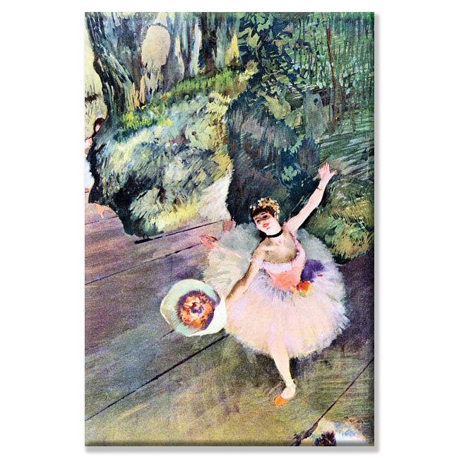 Imprimé « danseur avec un bouquet de fleurs » par edgar degas, H 36 po x l 24 po x P 1,5 po