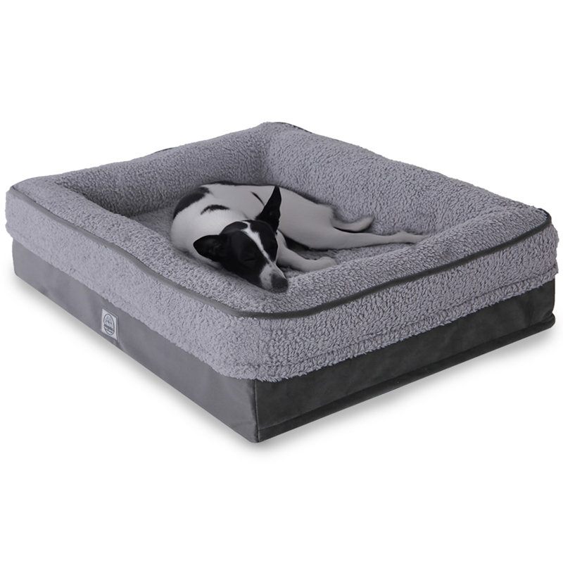 Jungolica Orthopedic Pet Bed, 75cm H x 55cm W x 19cm D, Dark Grey