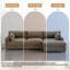 Canapé modulaire réversible 3 pièces rembourré en flanelle de fourrure de lapin brun clair avec canapé modulaire 3 pièces-2101244174-2101244178