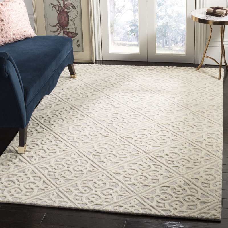 Tapis géométrique en laine touffeté à la main Sadik, Rectangle 8 pi x 10 pi