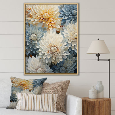 " Mums Blue And White Elegance "