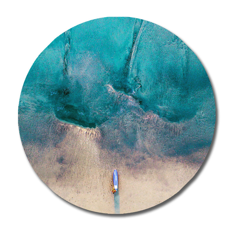 Invoquant le surf - photographie sans cadre, H 46 po x l 46 po x P 1,5 po, Aluminium