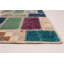 Tapis décoratif en laine noué à la main de conception unique noué à la main New Age 5 pi 7 po x 7 pi 10 po taupe/gris clair/bleu sarcelle