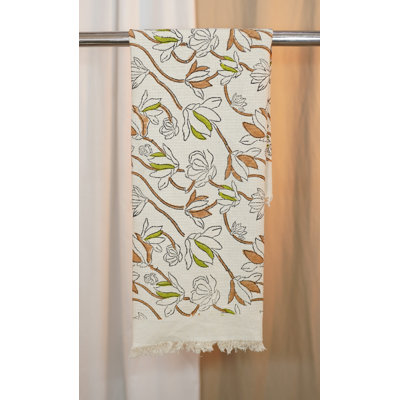Waffle Weave Hand Towel 100% Cotton 17X32 Handmade Block Set of 2 Shivri, Green