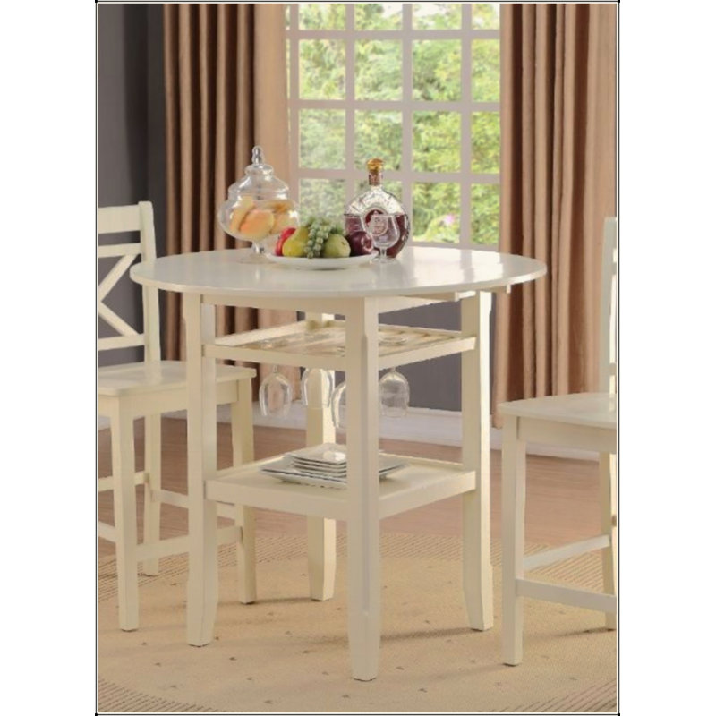 Cream Finish Counter Height Table