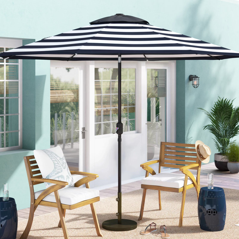Jaida 108'' Tilt Market Umbrella, White/Black