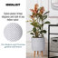 Dotted Style Cylinder Planter with Feet Concrete Effect Cylinder Round Planter on Hardwood Legs, Round Indoor Plant Pot Stand for Indoor Plants, Indoor Flower Pot with Dotted Pattern-1274800039-1274800035