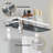 Glass Floating Shelf with Towel Bar