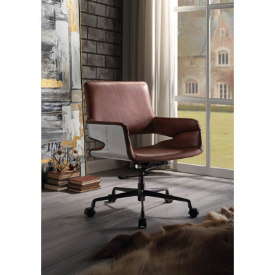 Office Chair, Vintage Cocoa Top Grain Leather