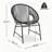 Nusa Outdoor Patio Wicker Chair, Black PE Rattan Iron Frame, Set of 2, Durable and Stylish for Modern Outdoor Spaces-167494891
