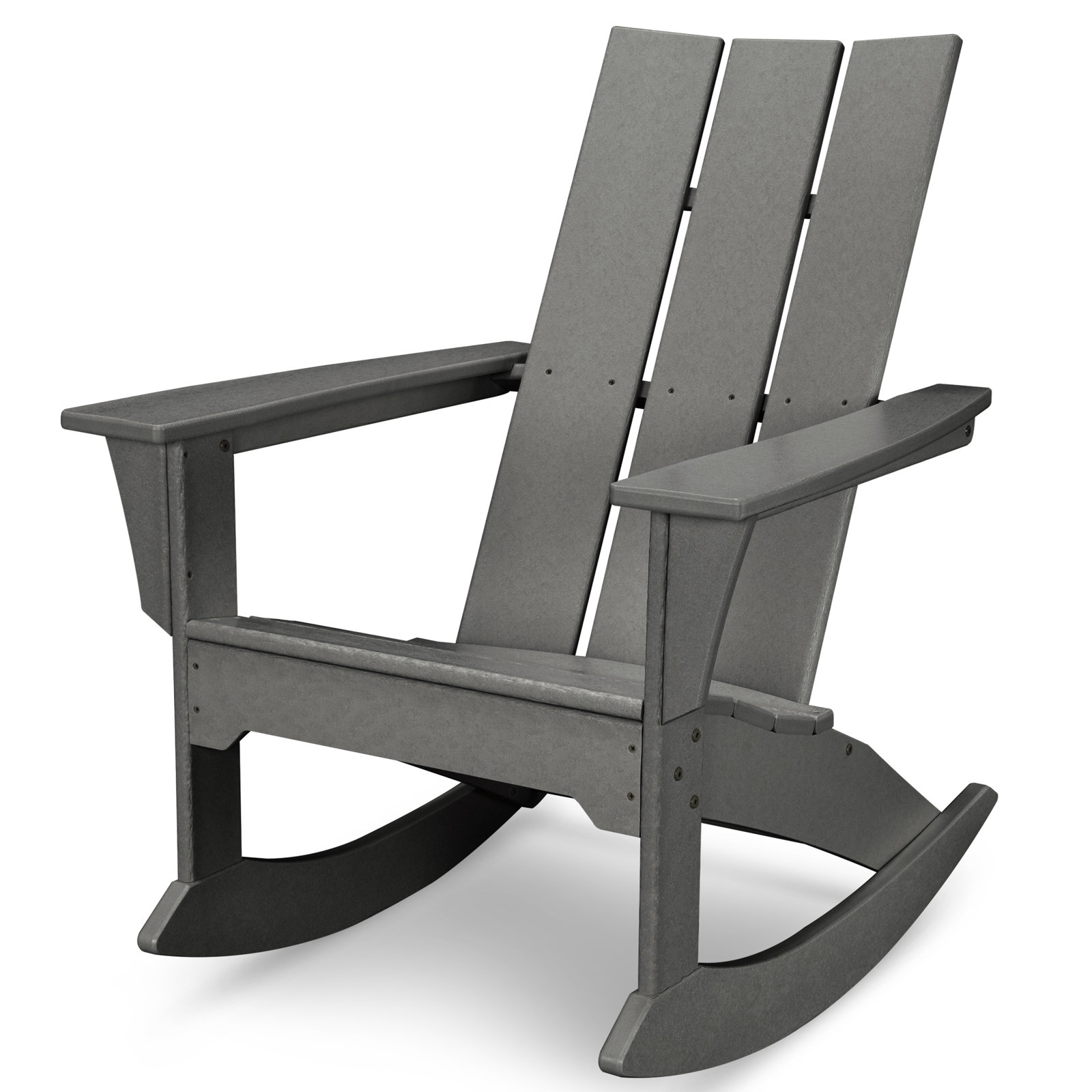 POLYWOOD® Modern Rocking Adirondack Chair, Slate Gray