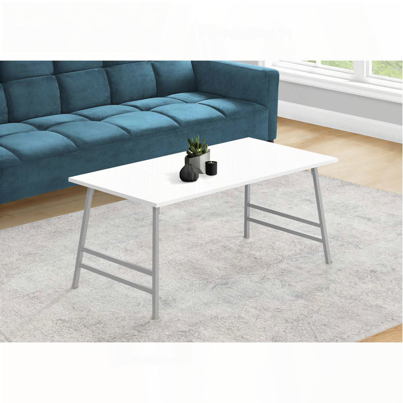 Table basse, accent, cocktail, rectangulaire, salon, métal, stratifié, brun, noir, Blanc, Gris