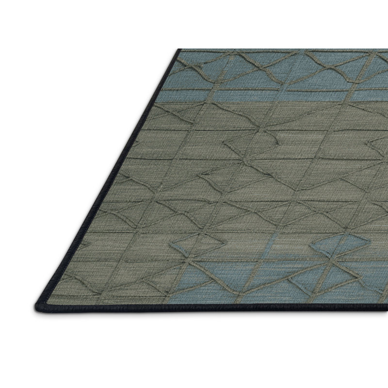 Tapis gris en treillis lavable à la machine, Carré 6 pi