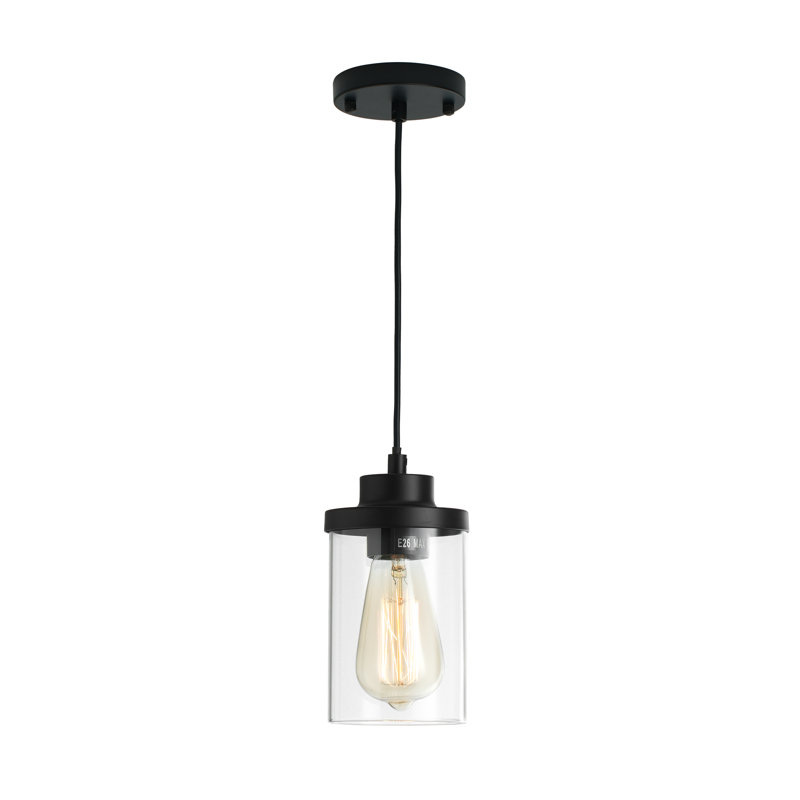Luminaire suspendu noir mat 1 lumière, Noir mat
