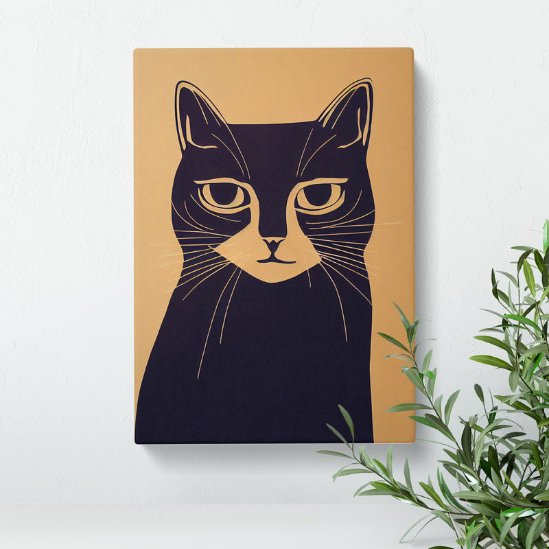 Sweet Cat Abstract - Wrapped Canvas Print, 50cm H x 35cm W x 3cm D