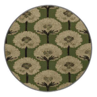 Machine Washable Botanical Brown Area Rug