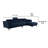 Panie Sectional Sofa, Adjustable Headrests, Navy Blue, 125 Inch-117559203