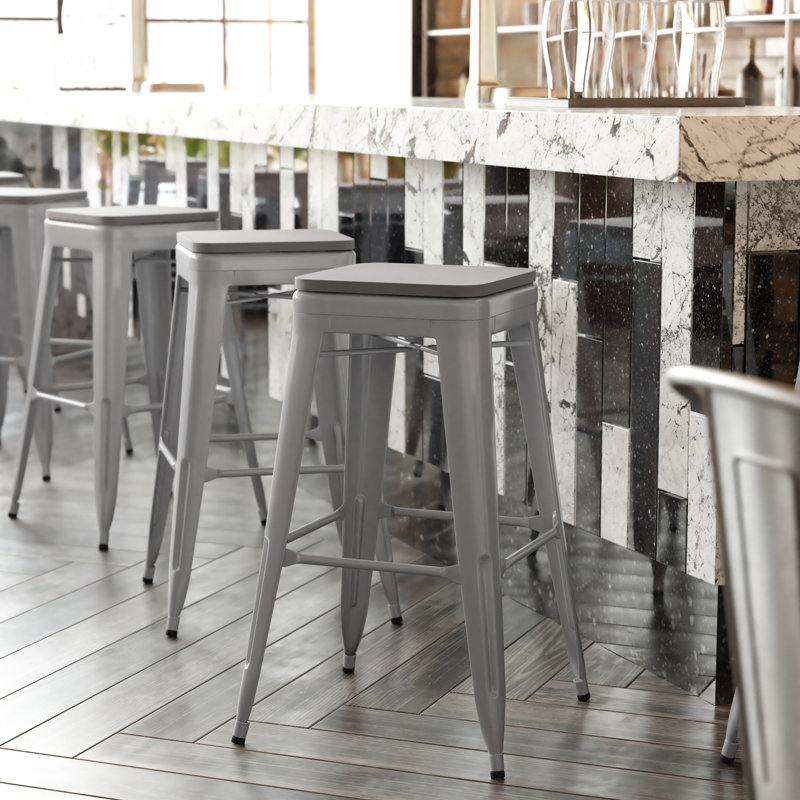 Tabouret de bar Bushea, Argent / gris, Tabouret de bar (siège d'une hauteur de 30 po)