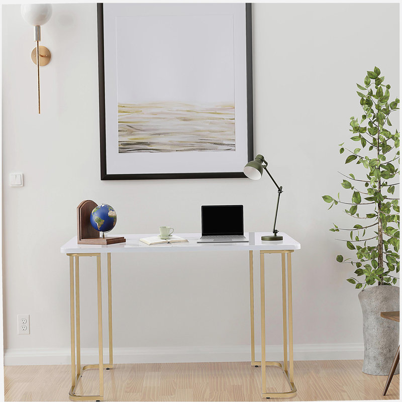 Bureau à livres or blanc