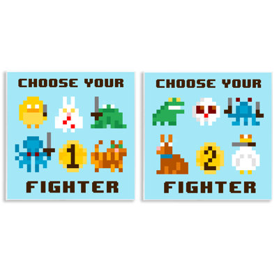 Choose Your Fighter Game 2 PC Wall Plaque Art Set by June Erica Vess