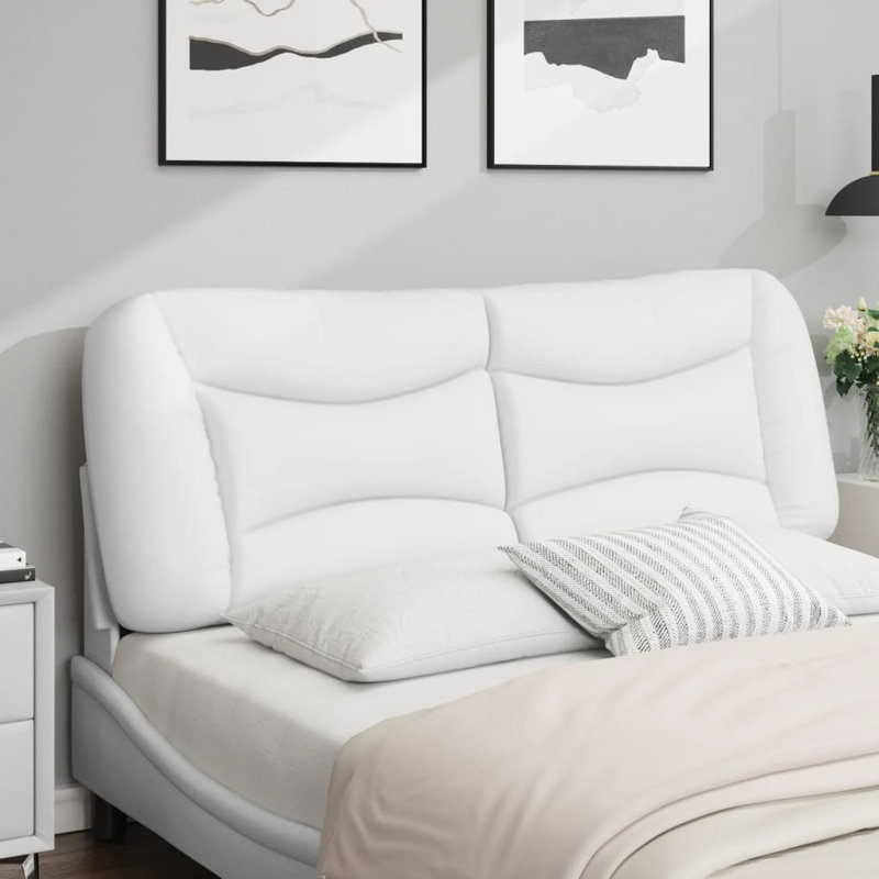 Coussin de tête de lit vidaXL blanc Hvar 137 cm, Complète, Blanc