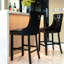 Élégante chaise de bar en velours à boutons, fabrication en bois massif, accents, mousse à haut rebond, 2 détails noirs, confortable, 2 pièces